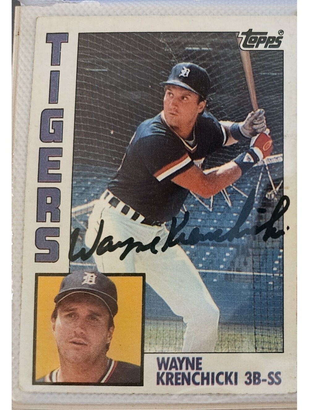 1984 TOPPS AUTOGRAPH/SIGNED WAYNE KRENCHICKI Detroit Tigers